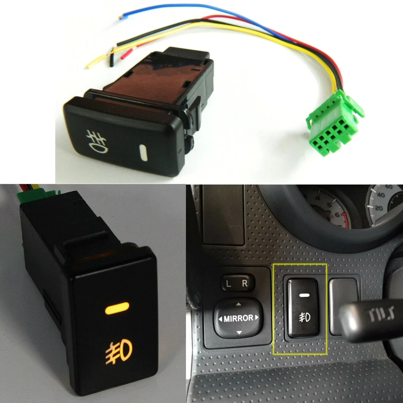 39mm OEM Dual Push On Off Switch Button LED Lightbar Fog Light For Toyota Tacoma Fog Light Symbol