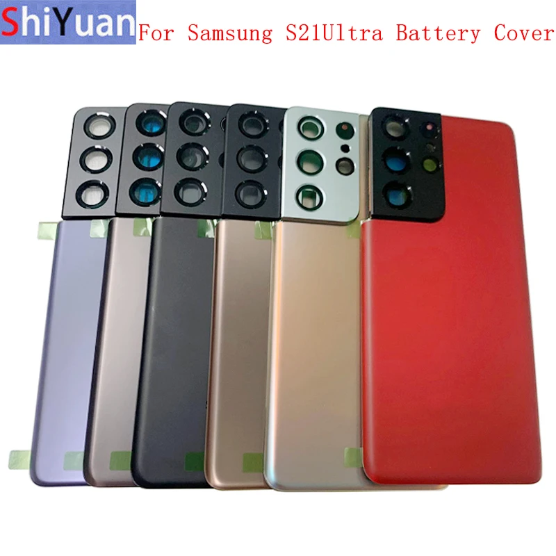 

Battery Cover Rear Door Panel Housing Case For Samsung S21 Ultra 5G G998 G998B Back Cover with Camera Lens Logo