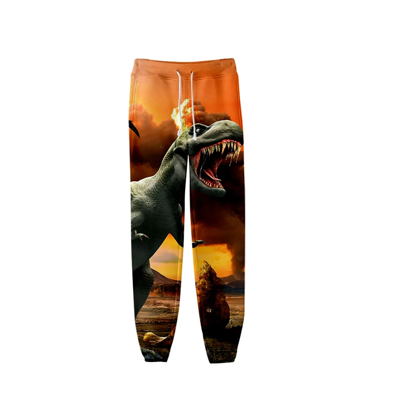 Брюки-джоггеры с 3D-принтом динозавра модные повседневные спортивные штаны в