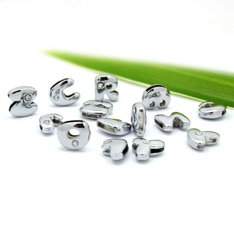 130 шт. 8 мм один Стразы слайд с буквами английского алфавита Стандартный