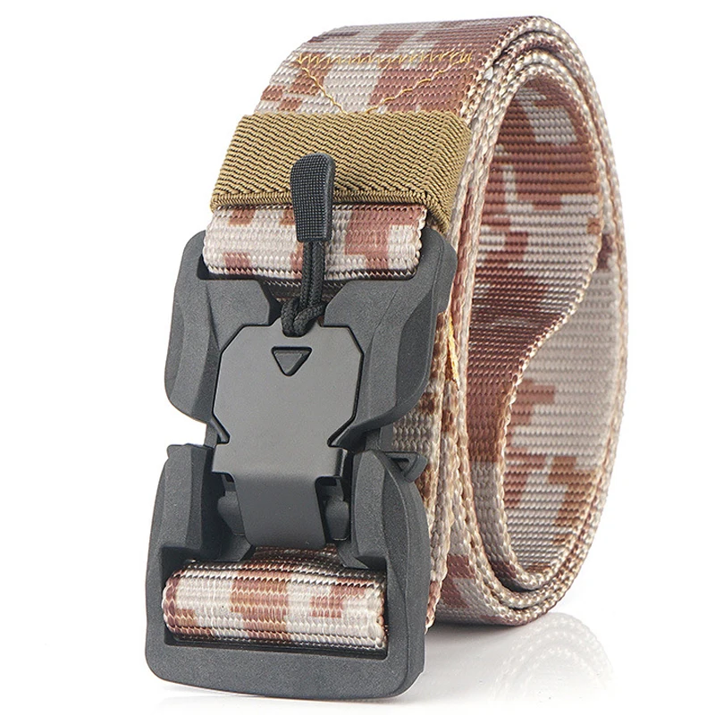 Тактический ремень с магнитной камуфляжной пряжкой мягкий нейлоновый пояс