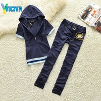 yiciya 2021 sportswear womens casual wear short sleeve trousers two piece set shows the trend of thin womens weartracksuit