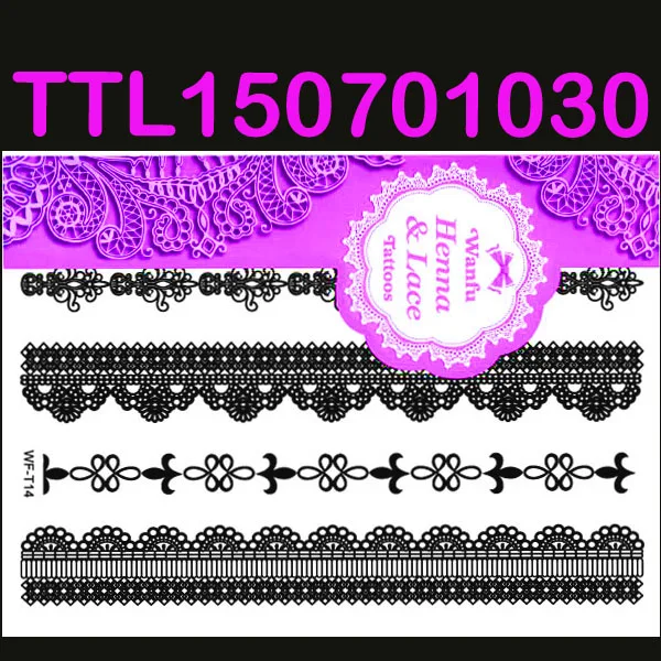 20X14 6 шт Blace кружева татуировки тиара звезда банан дизайн временные