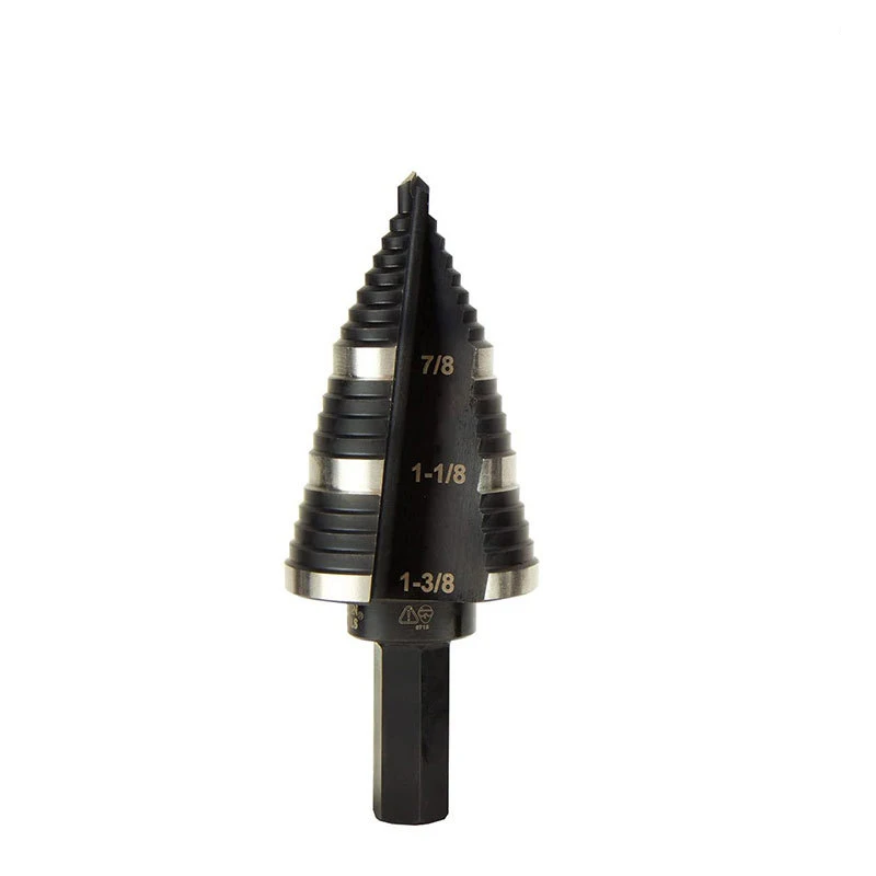 

HSS Steel Step Drill Pagoda Drill Hexagon Screw Drill HSS Power Tools Spiral Grooved Metal Steel Step Drill Bit 7/8 to 1-3/8