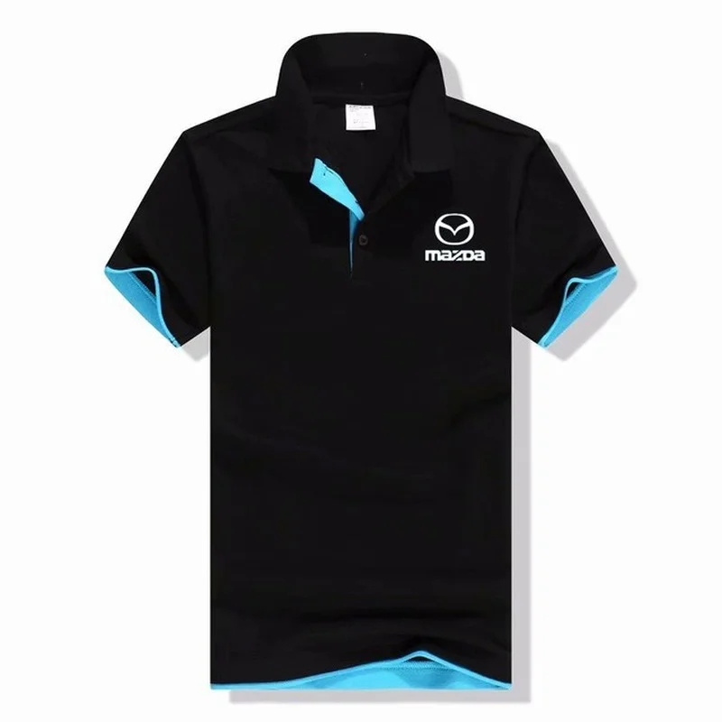Новая рубашка поло с логотипом Mazda хлопковая коротким рукавом рубашки высокого