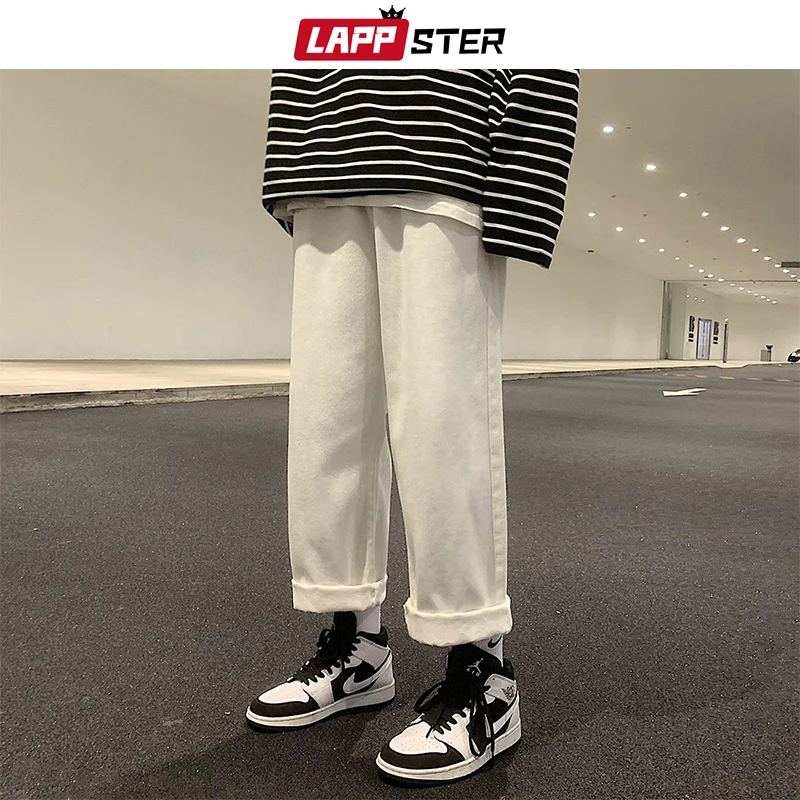 Мужские однотонные мешковатые джинсовые брюки LAPPSTER 2023 мужские 7 цветов корейская