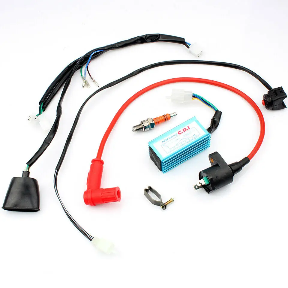 

110cc 125cc 140cc Wiring Loom Coil CDI Kick Start Dirt Bike Moped Scooter ATV