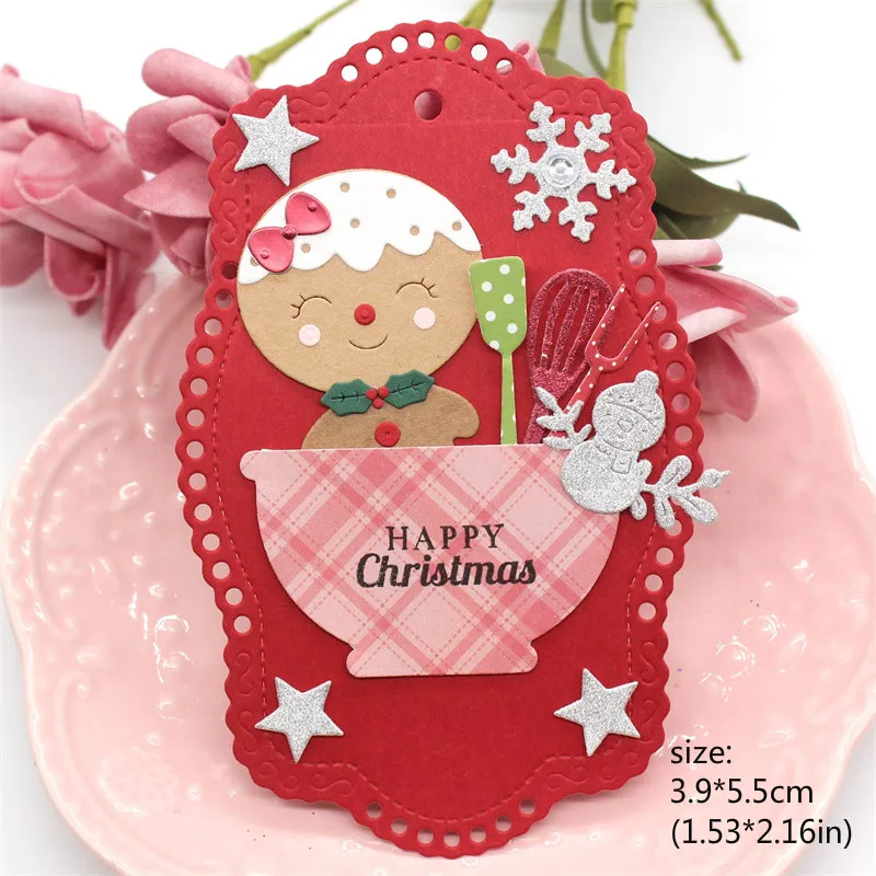 KSCRAFT милый имбирный человек металлические штампы трафареты для сделай сам