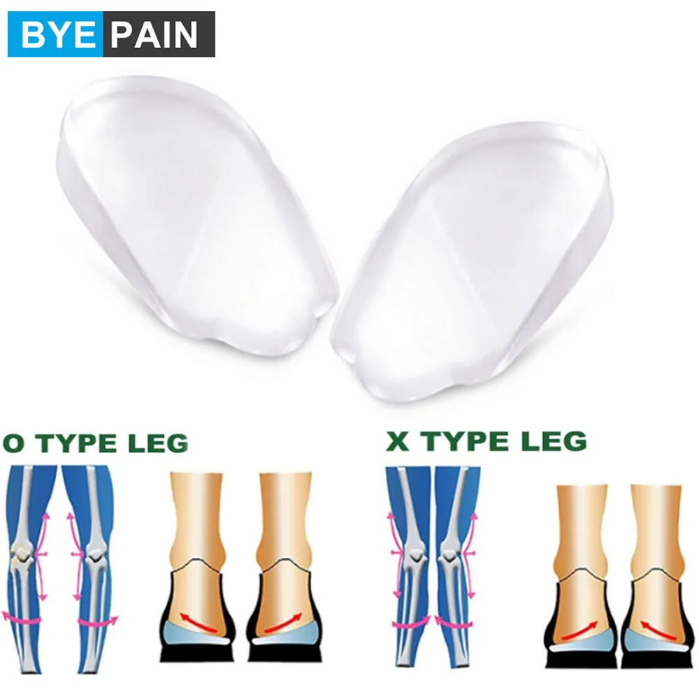 

1Pair Orthopedic Insoles Shoe Inserts for Women/Men Medial & Lateral Heel Wedge Lift Silicone Pads Corrective O/X Type Leg