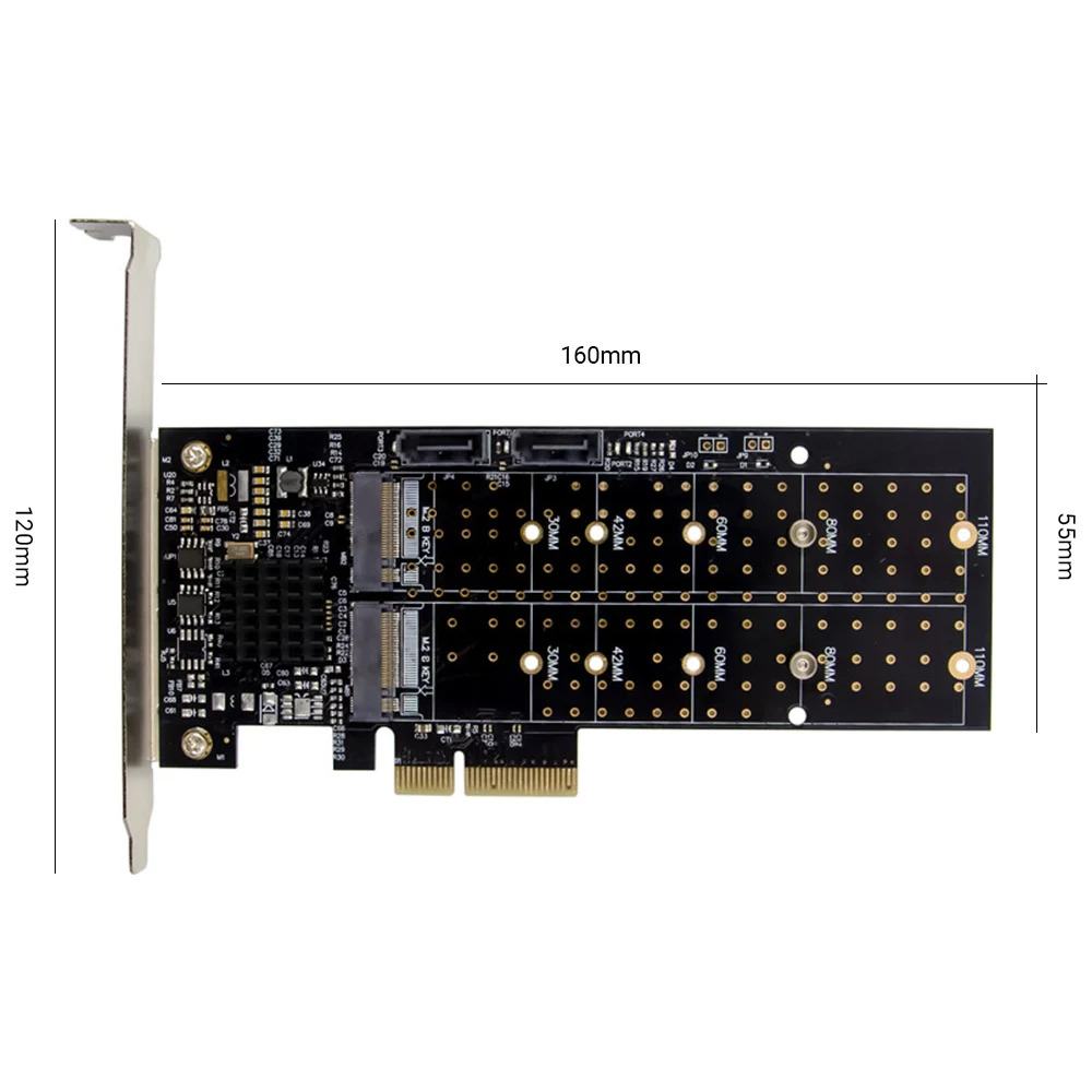 

PCI-E X4 M.2 + SATA3.0 NGFF KEY B KEY B + M RAID, NVME SSD Array PCI Express 2,0 X4