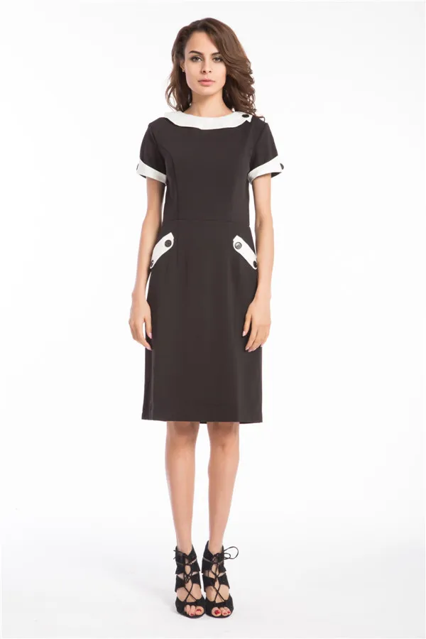 Черное женское винтажное облегающее платье-карандаш в стиле ретро высокие