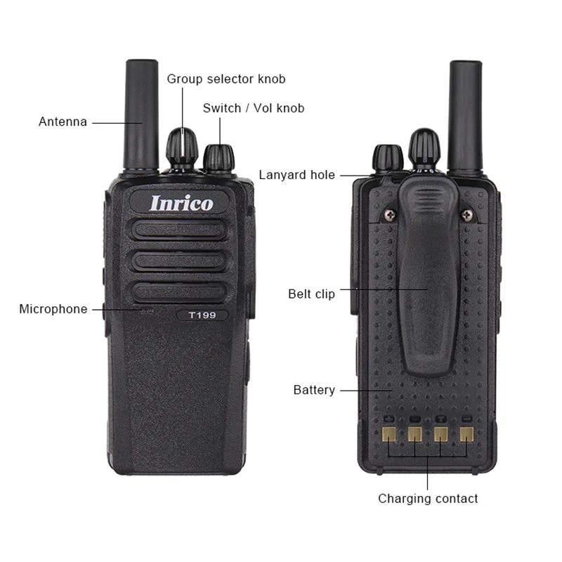 Inrico T199 Zello Android Walkie Talkie 3G Gps Wifi Poc Network Radio GSM WCDMA Walkie Talkie Zello Two Way Radio