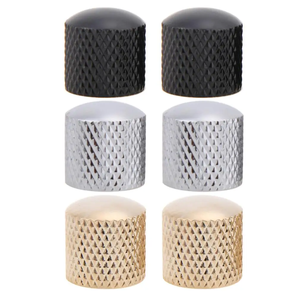4 stücke verchromt gitarre bass dome tone knöpfe für elektrische gitarrebass volumen control knöpfe gitarre teile zubehör