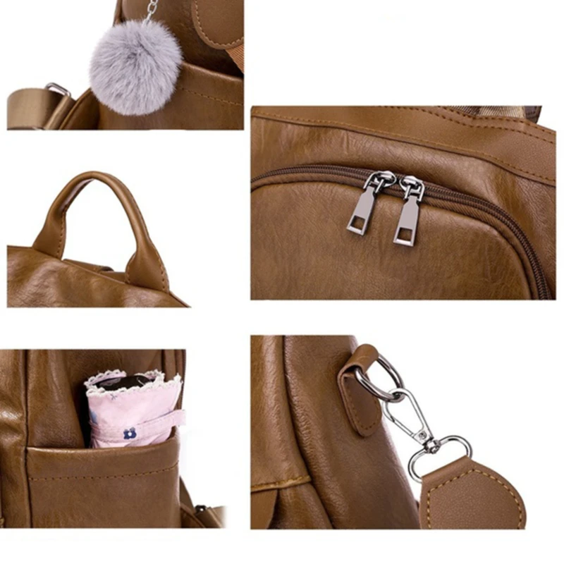 Женский рюкзак 2021 с защитой от кражи винтажный школьные кожаные сумки для женщин