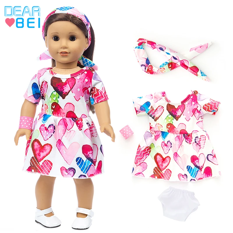 Новое платье 4 шт. в 1 подходит для кукол американской девочки Одежда 18 дюймов