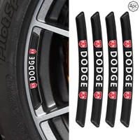 4pcs car logo carbon fiber wheel hub sticker automotive goods stickers for dodges journey ram 1500 challenger caliber charger