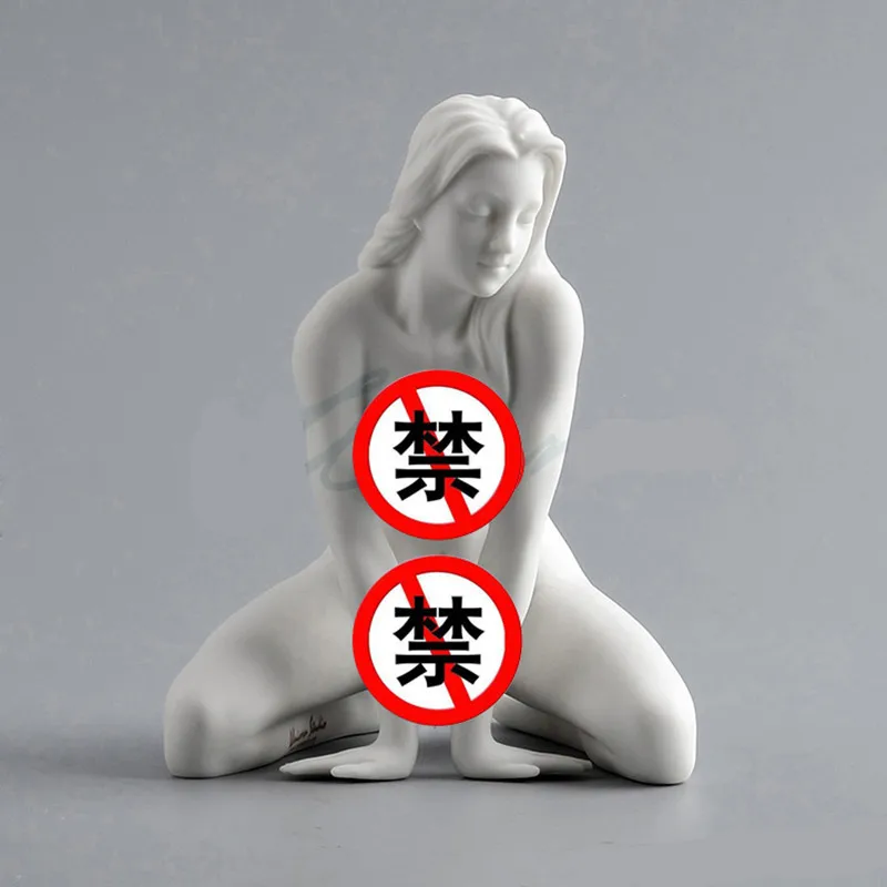 

MATT GLAZE CERAMIC ABSTRACT FIERY GIRL FIGURINE NUDE FEMALE SCULPTURE MODERN BODY ART STATUE HOME DECORATION R1778