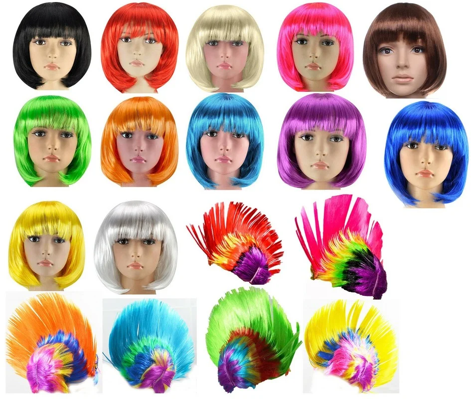 

Женское сексуальное короткое платье для косплея с коротким Бобом, нарядное платье Mohawk, парик для вечеринки