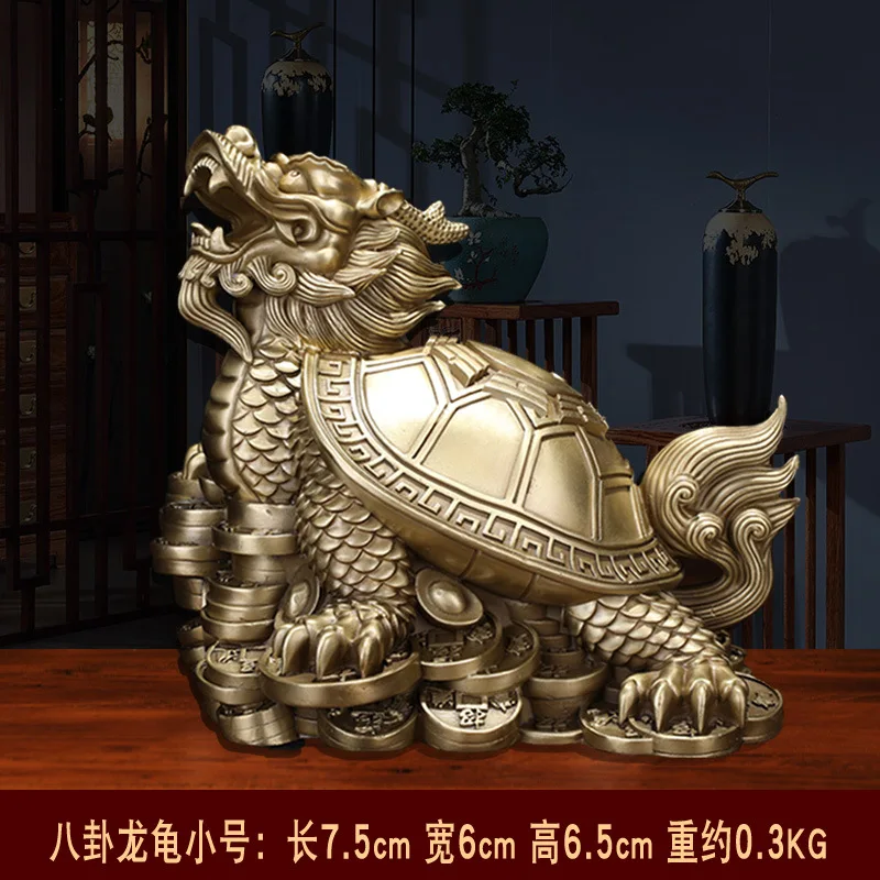 

Creative eight trigrams dragon turtle copper ornaments living room wine cabinet office home decoration gifts