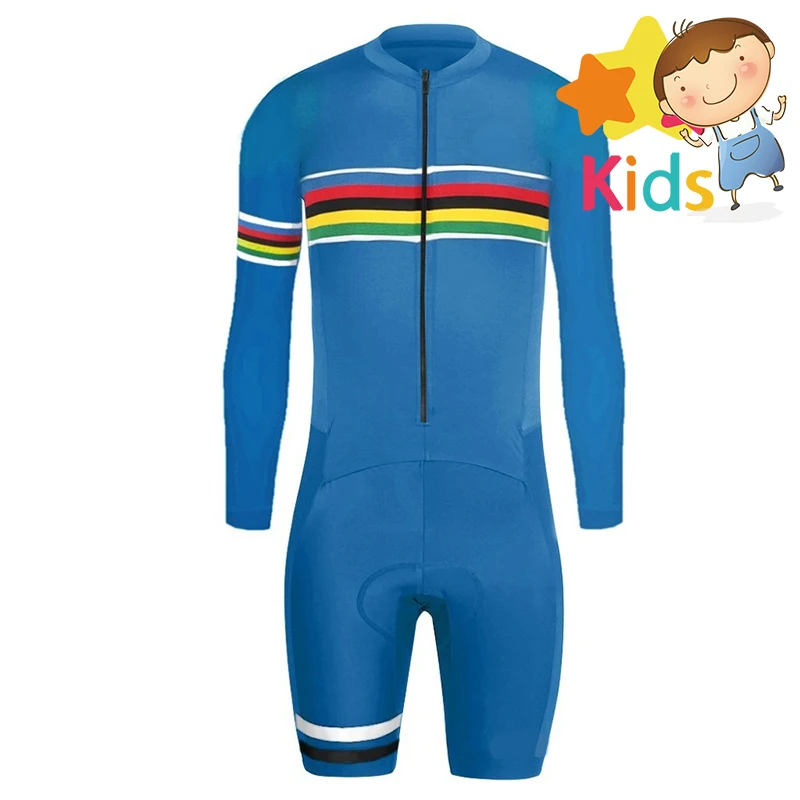 Триатлон для детей Pro Speedsuit Детский велосипедный костюм с длинным рукавом Trisuit Racing