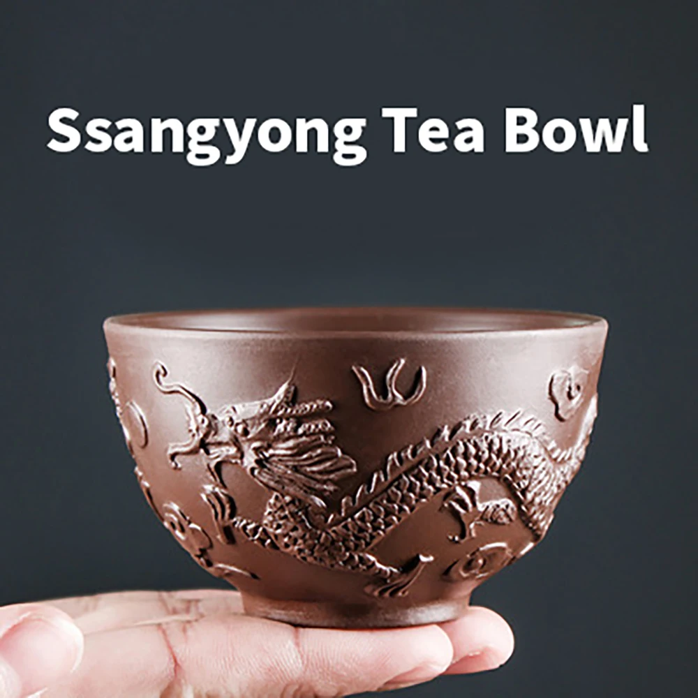 

Креативная чайная чаша с двойным драконом, домашний чайный набор с ручным тиснением с драконом и Фениксом, большая чайная чашка, керамическ...