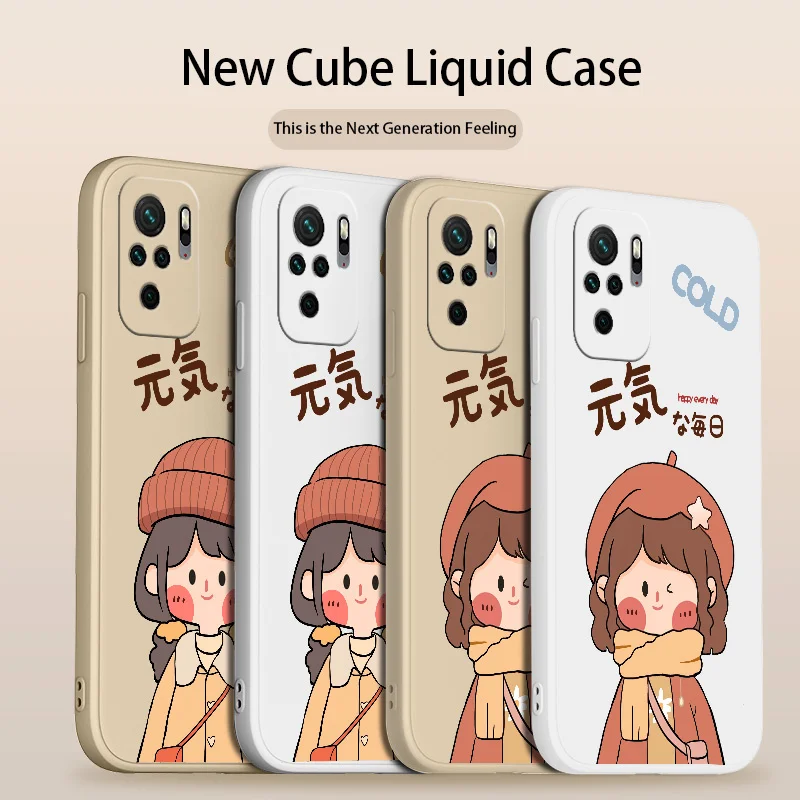 

Scarf Girl Phone Case For Xiaomi Redmi Note 10 10S 9T 9 8 7 Pro MAX Redmi 9 9A K40 K40pro K30 K20 Liquid Silicone Cover