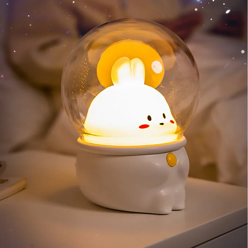 Interstellar Cute Pet Night Light Rechargeable Colorful Atmosphere Lamp Cat Rabbit Bedroom Sleeping Home Decoration Light Gift