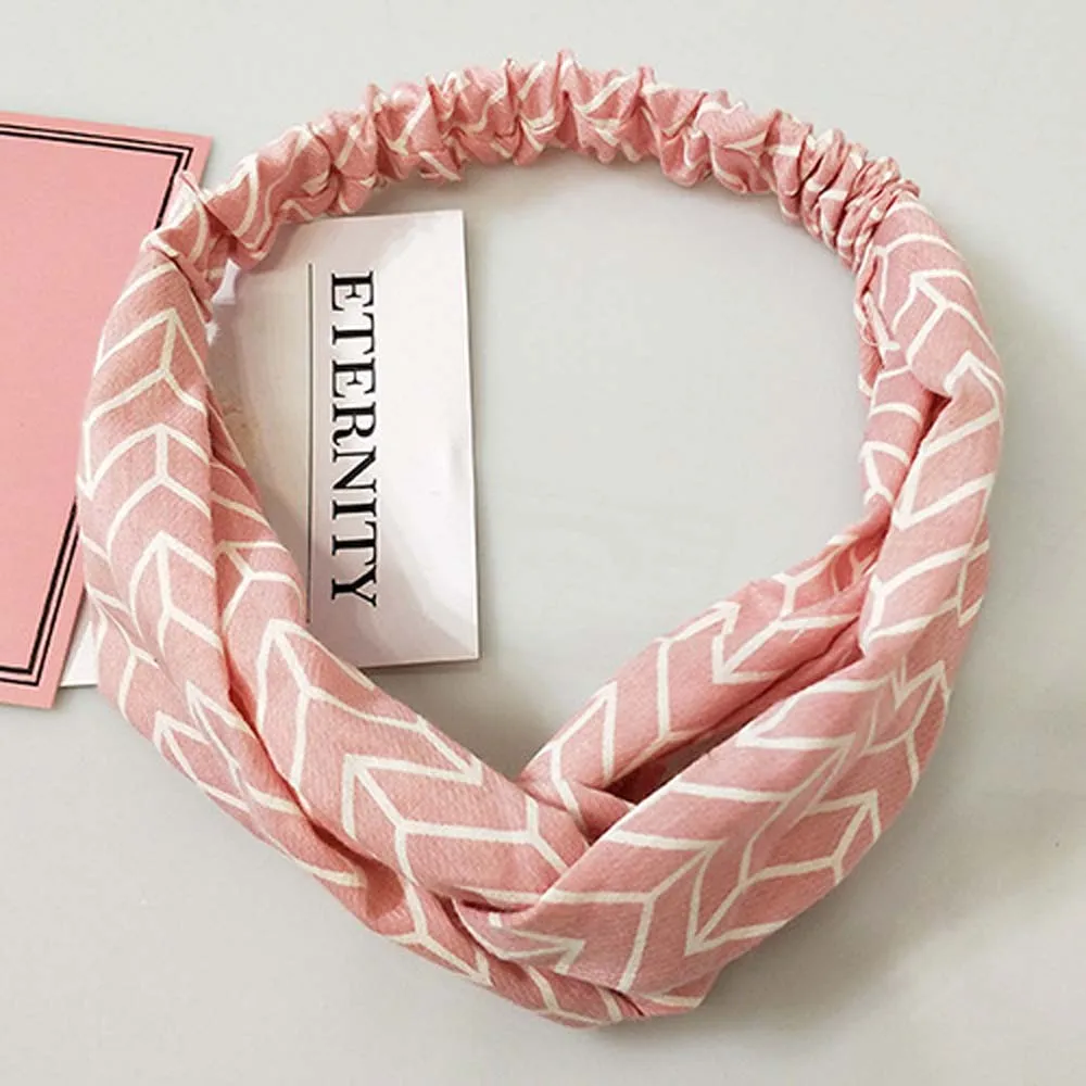 Женская повязка на голову с завязками летняя эластичная узлом-тюрбаном