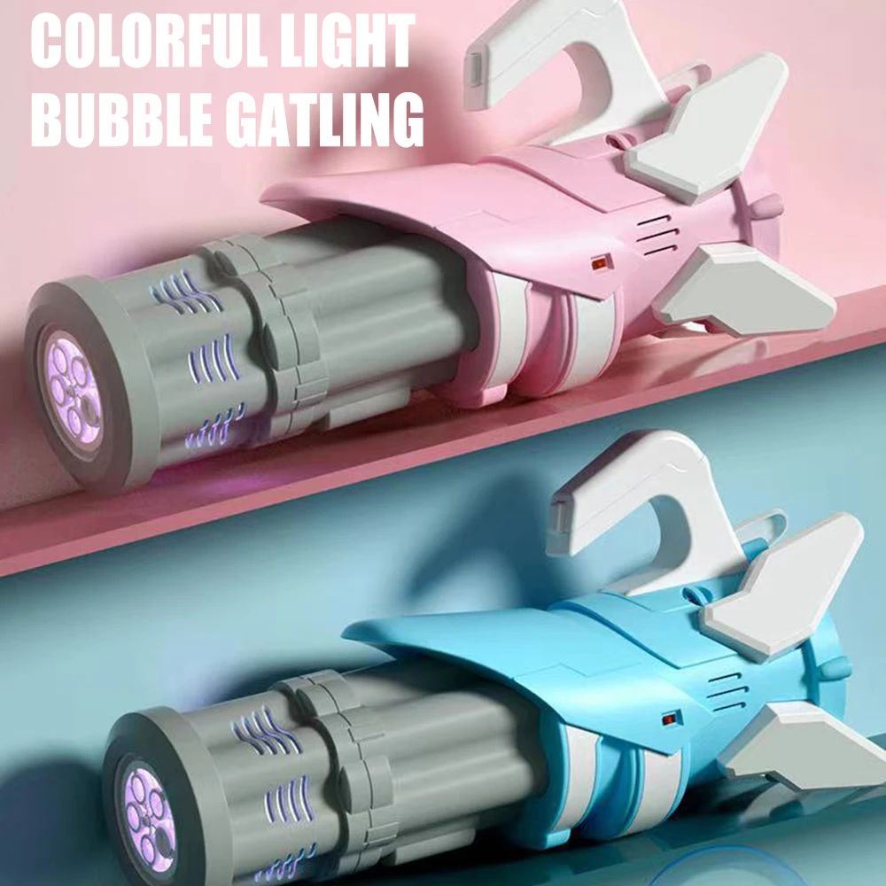 

New Gatling Bubble Machine Handheld Bubble Gun Fully Automatic Electric Water-proof Toy For Kids Blowing Bubble