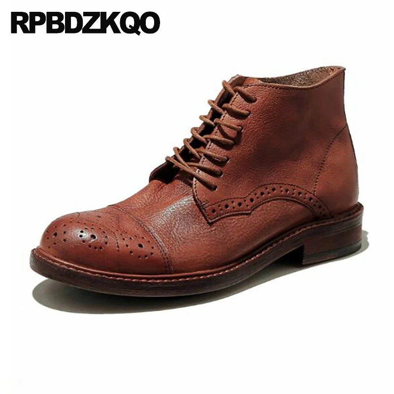 Ботинки Броги мужские винтажные мотоциклетные ботинки оксфорды свадьба боевой