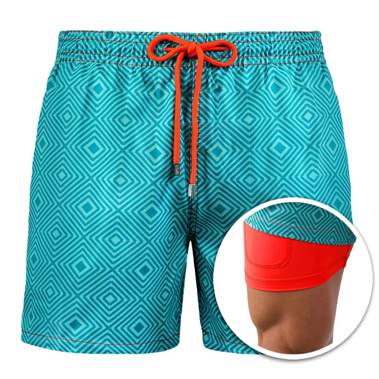 

Board Shorts 2021 Men's Drawstring Special Beach Casual Built-in Compression Liner Swim Trunks Swimming Suit Beachwear Shorts