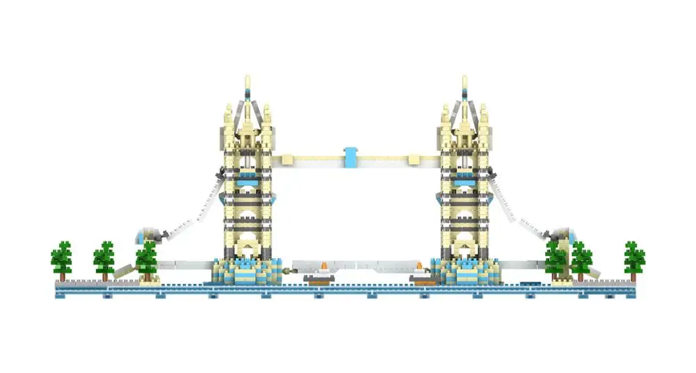 Всемирно известная архитектура микро Бриллиантовая блочная башня мост Лондон
