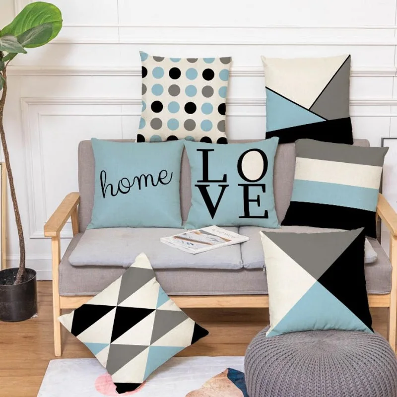 

Nordic Style Geometric Printed Cushion Cover Line Drawings Sofa Throw Pillow Case For Home Bedroom Office Decorative 45x45cm