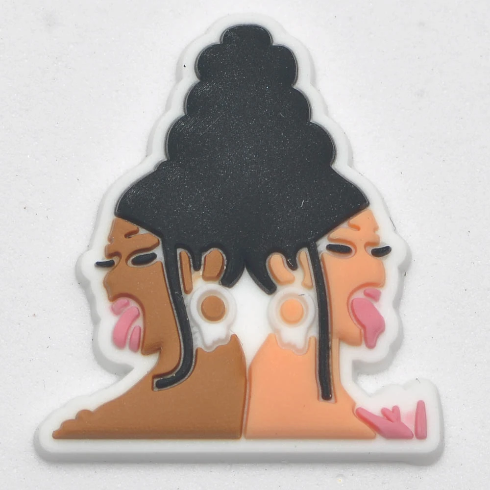 1PCS PVC Croc Shoe Charms Black Girl Magic Shoe Button Accessories Buckle Decorations Charm for Girl Gift Black Lives Matter