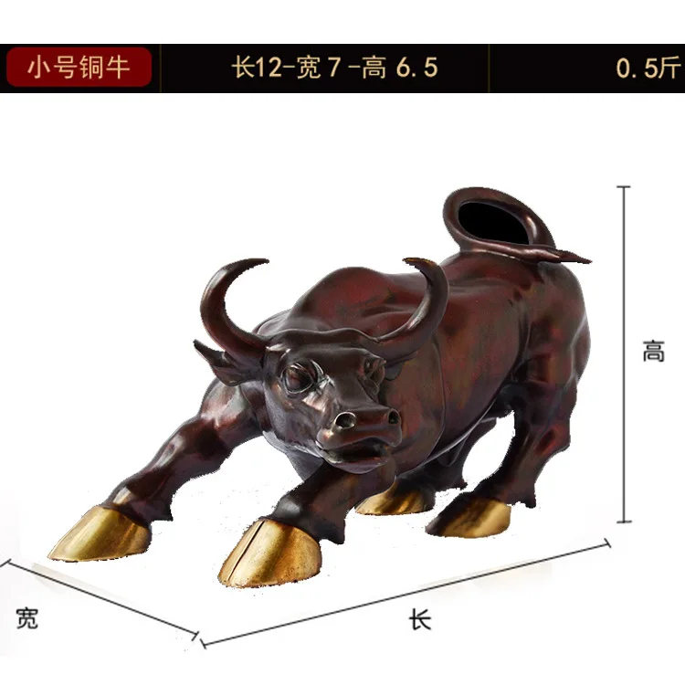 

Copper Bull Wall Street Prosperous Golden Bull Stock Market Stocks Desk Copper Craft Gift Fortune Bull Copper Bull Ornament