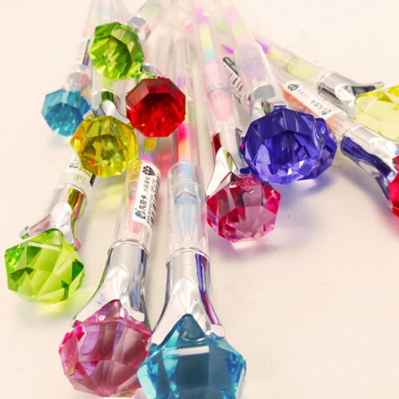 

2pcs Diamond Gel Pen 6 Colors in 1 Pen Colorful Pen Novelty Pen Student Ink Pens
