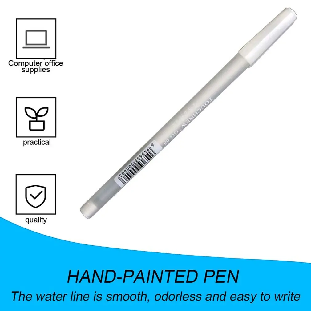 1/2/5pcs White Paint Marker Pen Highlight Liner Sketch Markers Gel Pen For Art Supplies Markers Painting