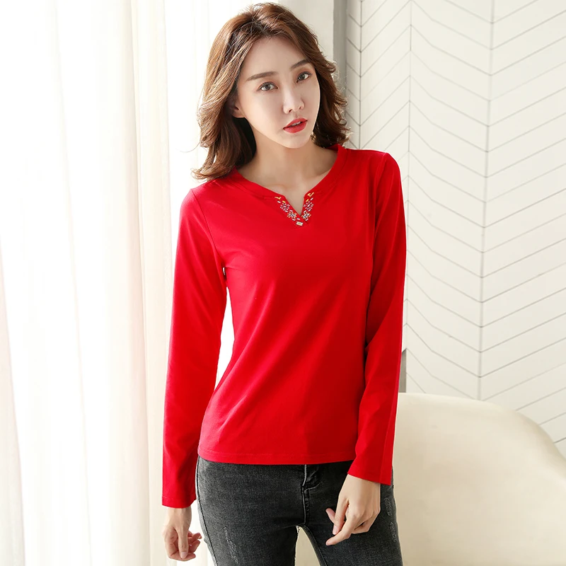 BOBOKATEER Длинные рукава футболки Топ для тренировок женщин размера плюс хлопок