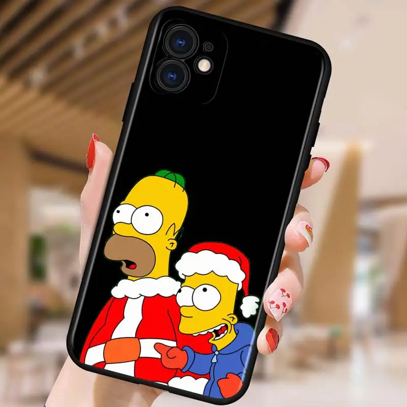 

Funny Simpsons for Apple iPhone 12 Pro Max Mini 11 Pro XS Max X XR 6S 6 7 8 Plus 5S SE2020 Black Phone Case
