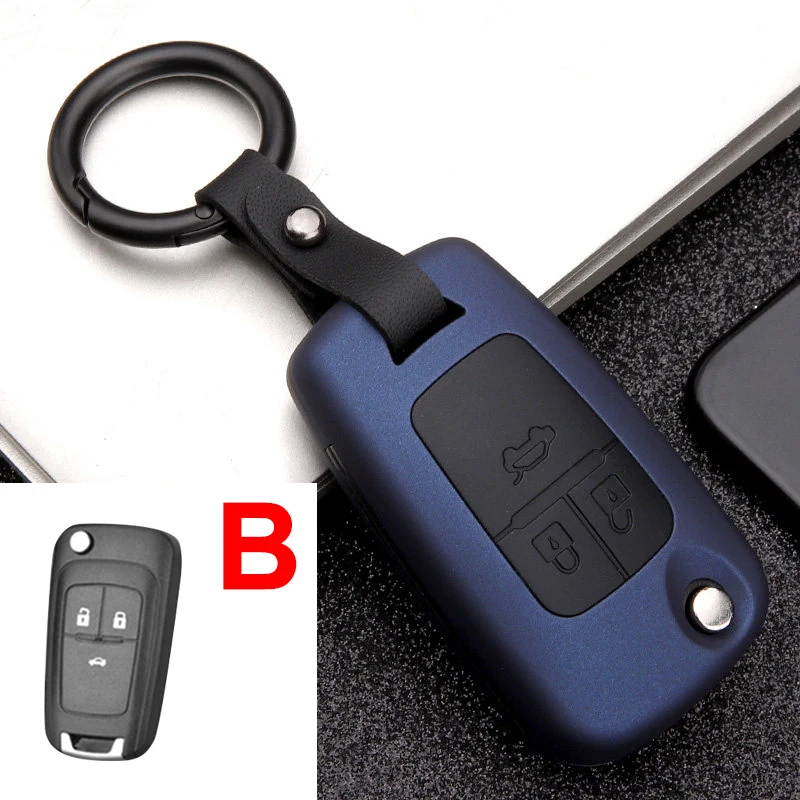 B Blue Чехол для ключа автомобиля для Chevrolet Cruze Aveo Lova Epica Opel VAUXHALL Astra Corsa Antara Meriva Insignia Zafira C Mokka Karl - Название цвета: B Blue