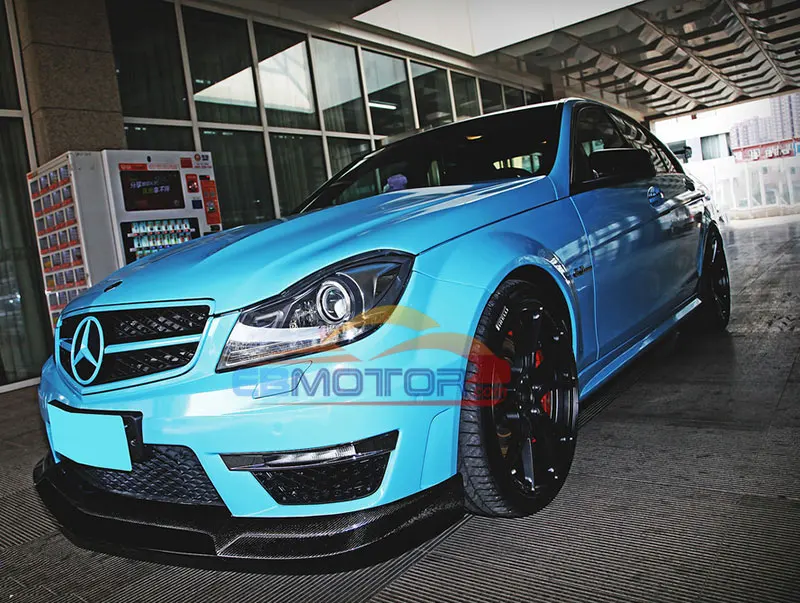 Настоящее углеродное волокно Rev передний спойлер для Mercedes Benz W204 C63 AMG 11-13 M147