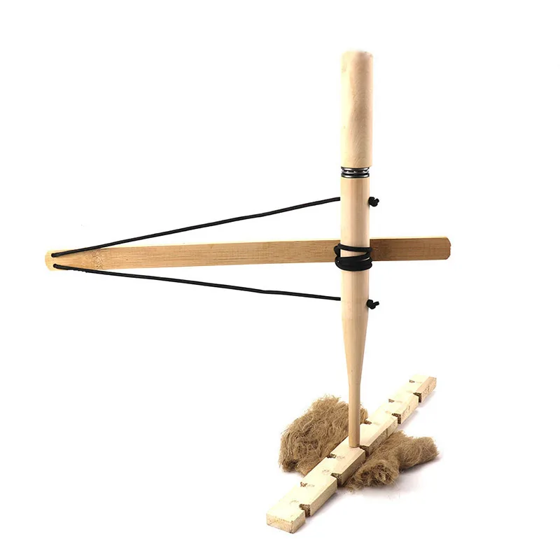 

Newly Bow Drill Kit Fire Primitive Wood Survival Practice Friction Fire