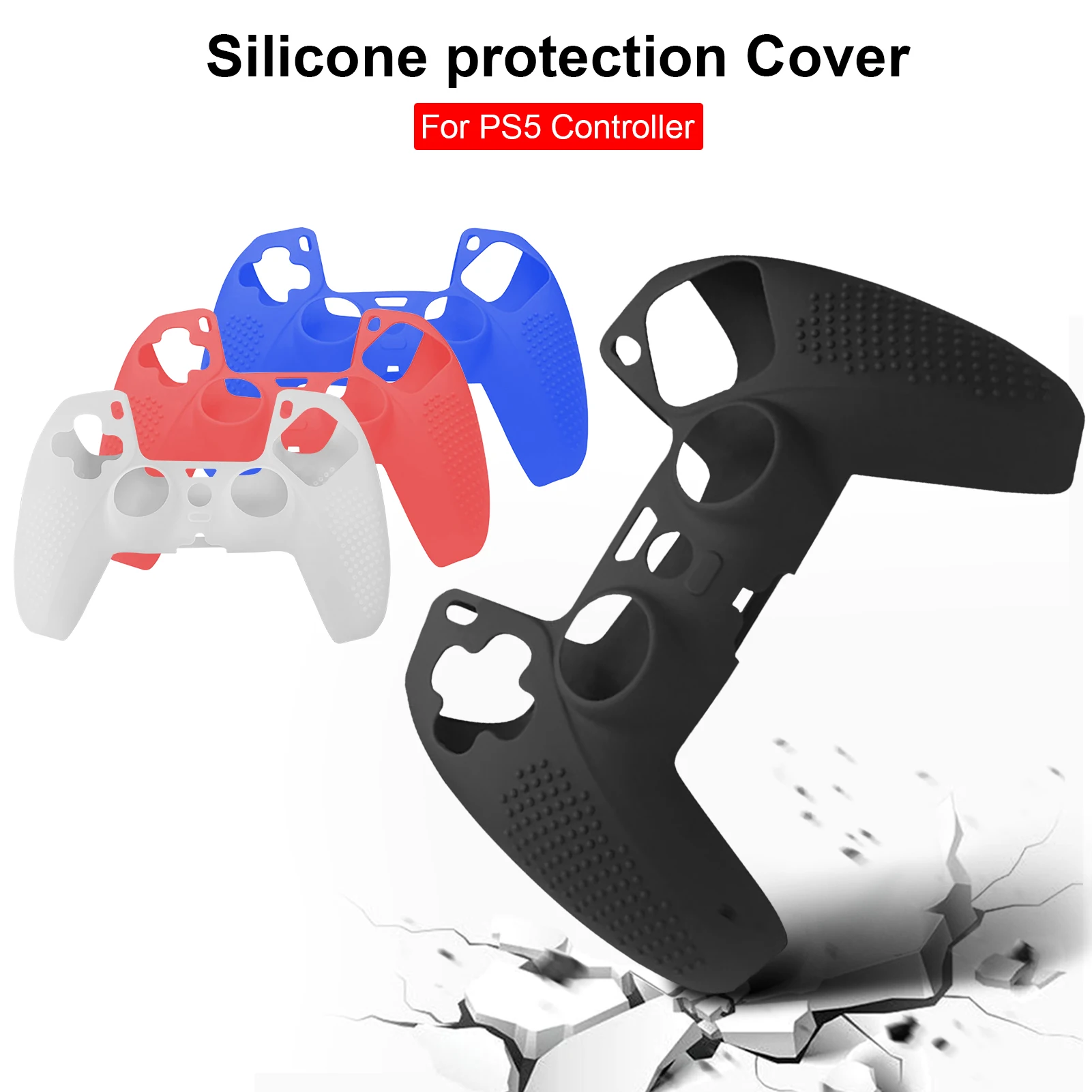 

Gamepad Protective Case For PS5 Controller Non-slip Anti-scratch Dustproof Silicone Cover Shell For DualSense Game Controller