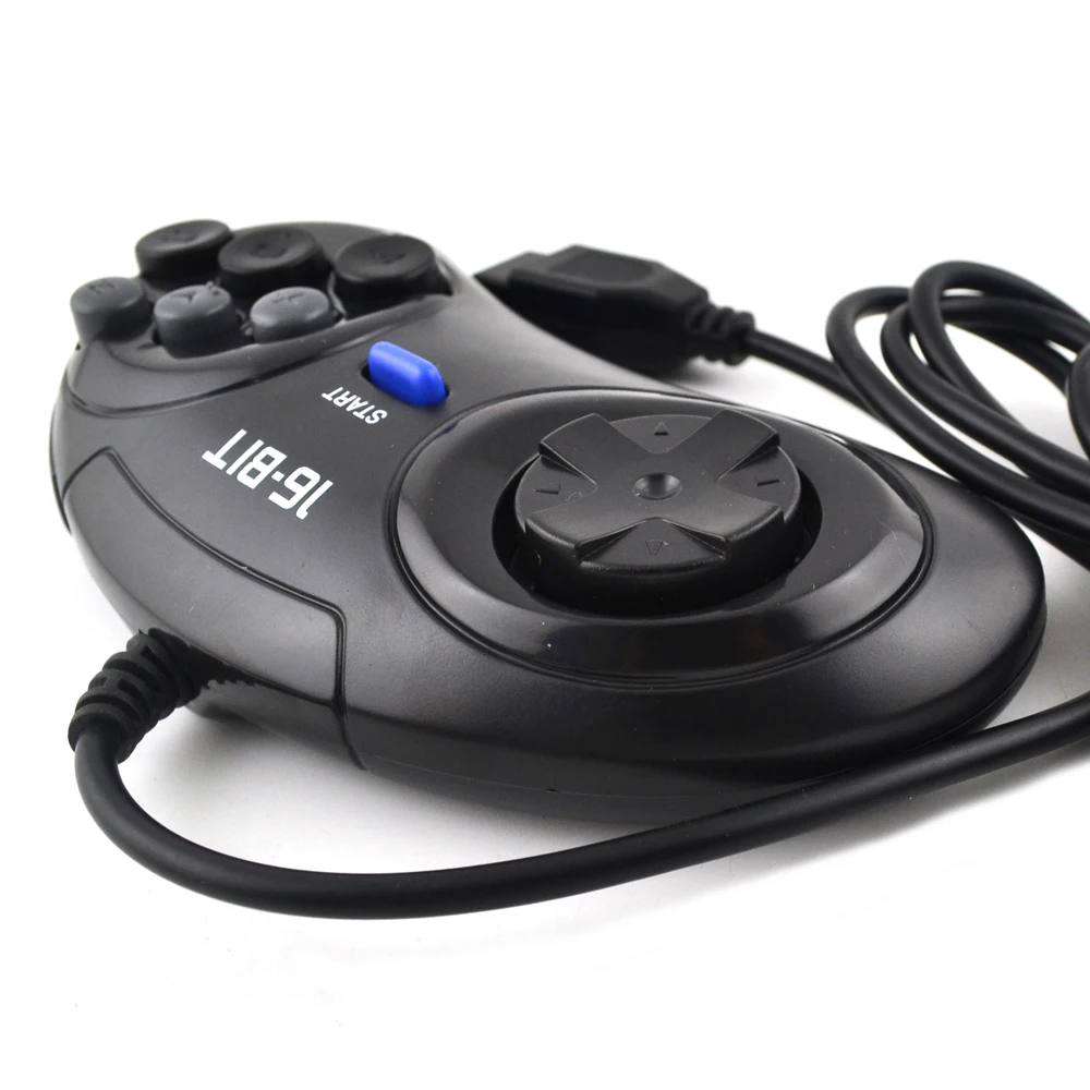 Игровой контроллер для SEGA Genesis 2 шт. с 16-битной ручкой 6-кнопочный 9-контактный