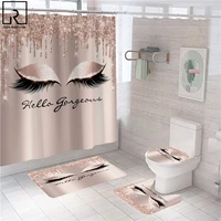 women eye and eyebrow print shower curtain sexy girls bathroom curtains bath mat set rugs anti slip carpet toilet lid cover home
