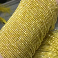 natural lemon yellow zircon cut surface beads zircon beads used in jewelry making diy necklace bracelet accessories 2 3mm