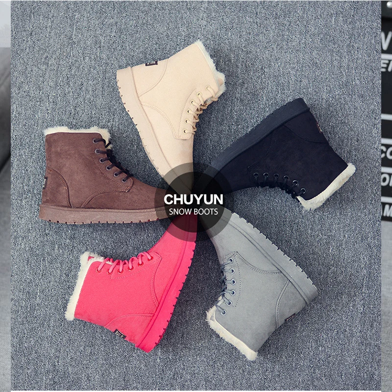 

Women's Shoes Snow boots Ladies Winter Flock Warm Boots Martinas Ankle Boots Short Bootie Slip-On Outside Shoes Botas