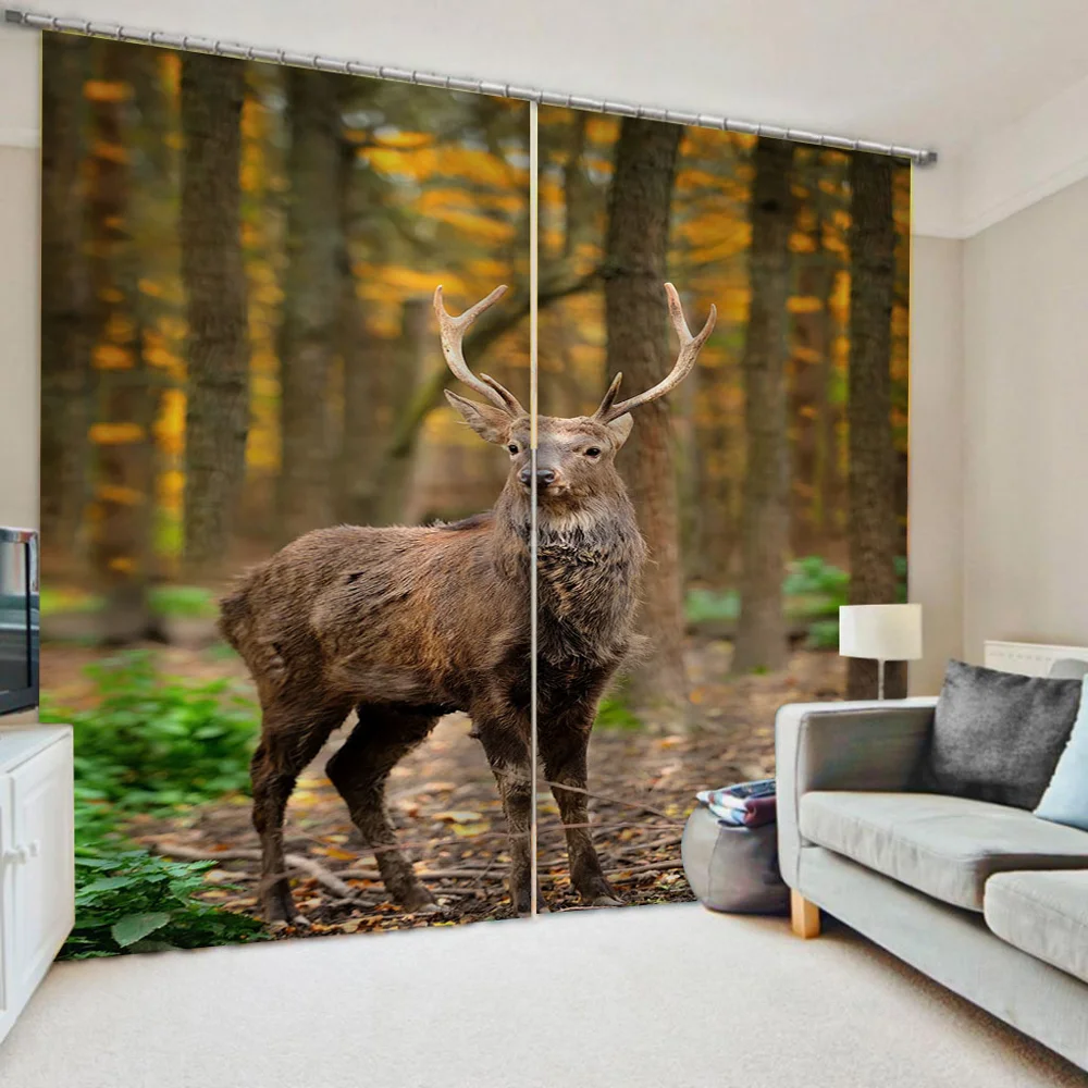 

Modern Window Curtain 3D Print Living Room Bedroom Curtains Drapes forest animal Kids Room Curtains
