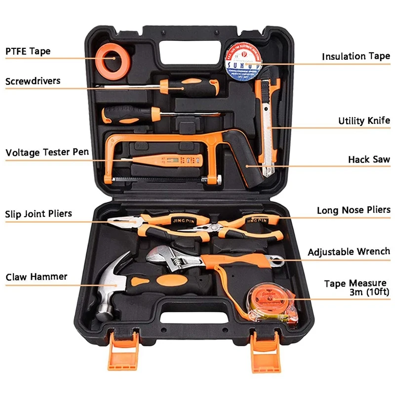 

SOLUDE Portable Universal Small Tool Electrician Repair Toolbox Multifunctional Combination Set