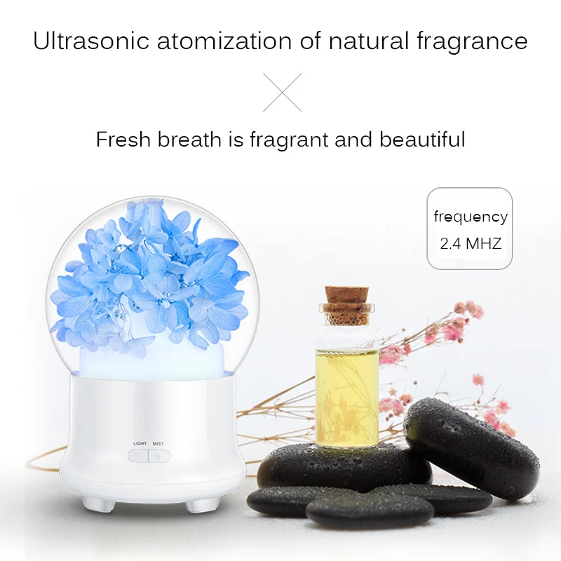 

Eternal Flower Aroma Diffuser Essential Oil Air Humidifier with Colorful LED Lights for Home Ultrasonic Cool Mist Air Purifier
